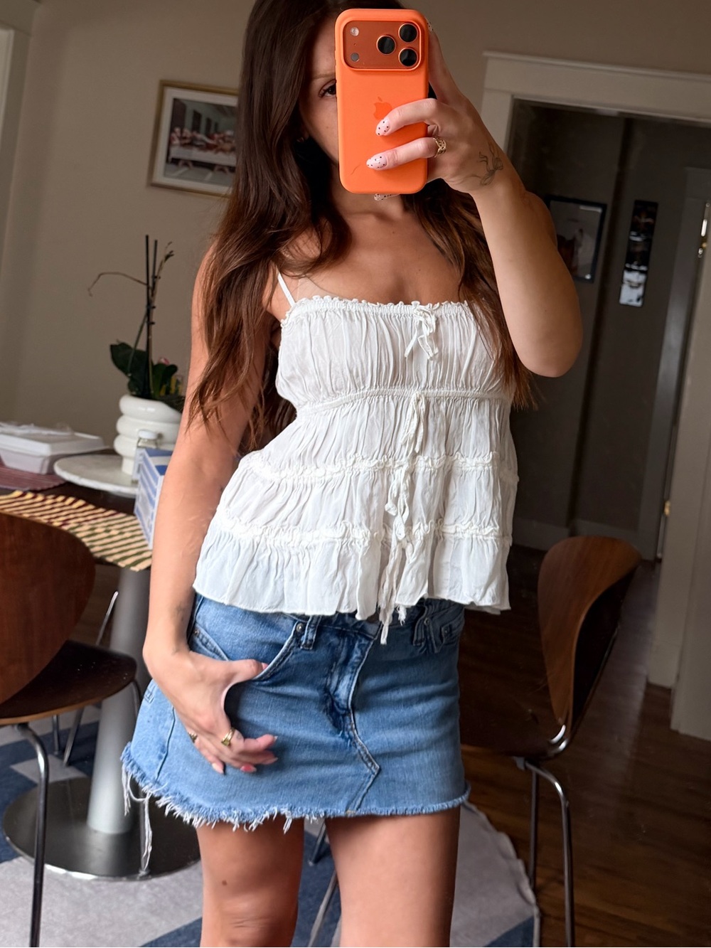 Free People Matilda Tie Cami in Ivory